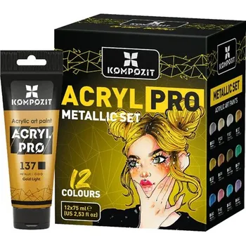 Modelářská barva Sada akrylových barev ACRYL PRO METALLIC