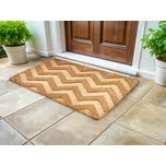 Rohožka přírodní kokosové vlákno 40 x 60 cm PVC povlak protiskluzová rohož cikcak vzor moderní vnitřní dekorace Beliani