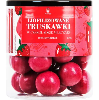 Sušená potravina FORMELO LYOFILIZOVANÉ JAHODY V MLÉČNÉ ČOKOLÁDĚ 110 G NÁDOBA