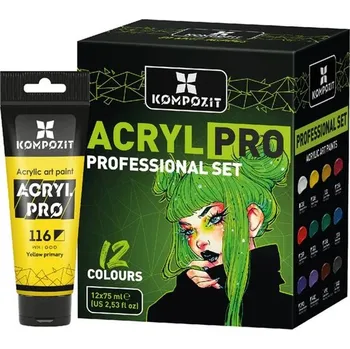 Speciální výtvarná barva ACRYL PRO PROFESSIONAL Sada akrylových barev 12x75 ml