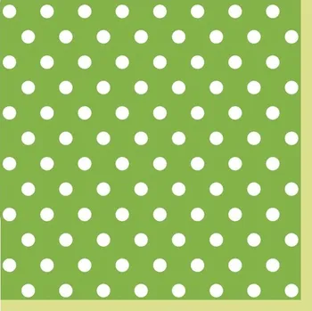 Papírový ubrousek Ubrousky na dekupáž - Zelená s puntíky - 1 ks
