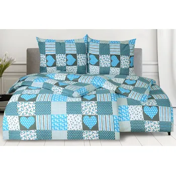 Povlečení Povlečení z mikrovlákna s bavlněným efektem prodloužené VILERA tyrkysové