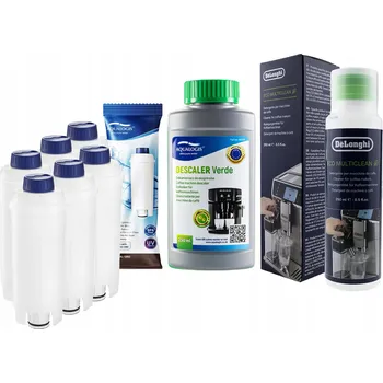 Příprava kávy Sada pro Delonghi Aqualogis AL-S002 6 Ks, Čisticí roztok DELONGHI 250 ml, Odvápňovač Verde 250 ml