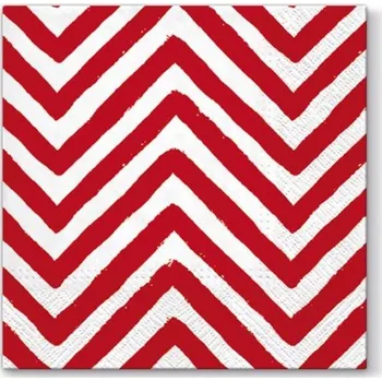 Papírový ubrousek Ubrousky na decoupage červenobílé 1 ks