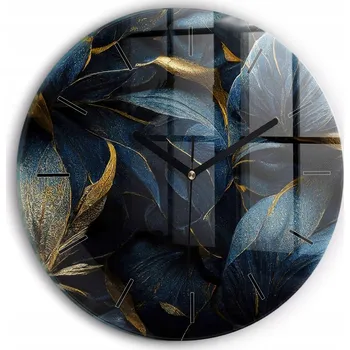 Hodiny Ozdobné nástěnné hodiny s krásnou grafikou Dekorativní květiny kulatý průměr 30 cm