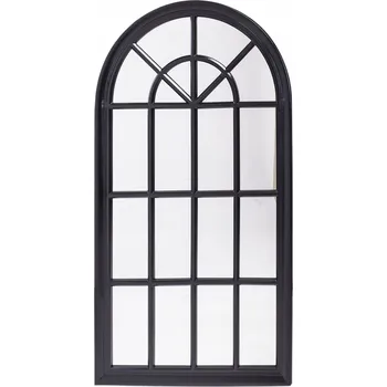 Zrcadlo Originální zrcadlo nástěnné okno s příčkami, černé, dekorativní, rustikální