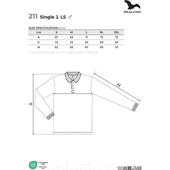 Pánská móda Polokošile MALFINI SINGLE J. LS, barva bílá, velikost M