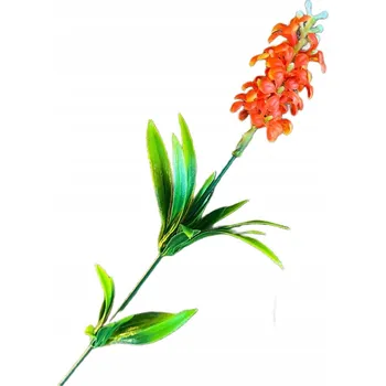 umělá květina HYACINT Oranžový Květ 32 cm Větvička Doplňková Dekorativní PIK