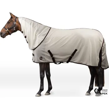 Deka pro koně Síťová deka Horze -PASO FINO- - Bílá/Vínová - 155cm