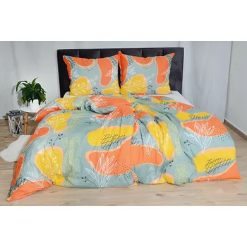 Povlečení HW LOGISTIC s.r.o. BASIC 4dílné ONES okrové 140 x 200, 70 x 90 cm zip