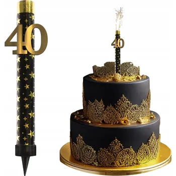 Dortová svíčka Fontána dortový ohňostroj – svíčka k 40. narozeninám
