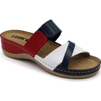 Dámská zdravotní obuv Leon 909 Tommy Dámská zdravotní obuv kožená s přezkami - Modrá Velikost: 39