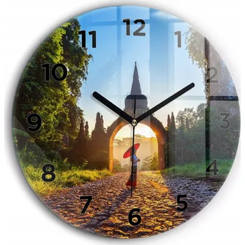 Hodiny Nástěnné hodiny Park Surat Thani Thajsko černé ručičky kulatý průměr 60 cm