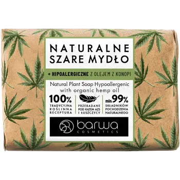 Mýdlo Barwa Přírodní Šedá Hypoalergenní Mýdla přírodní šedé mýdlo s konopným olejem, 90 g