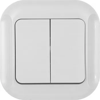 vypínač Dvojitý vypínač Abex WP-2TB bílý
