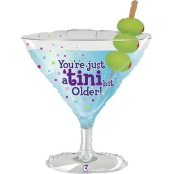 Party dekorace Foliový balonek sklenka Martini - Jsi jen o kousek starší, 89 cm
