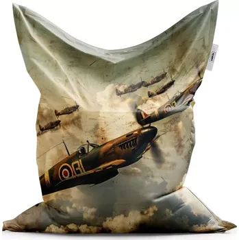 Sedací pytel Sablio Sedací vak Classic Stíhačky Spitfire v letecké bitvě - 150x100 cm