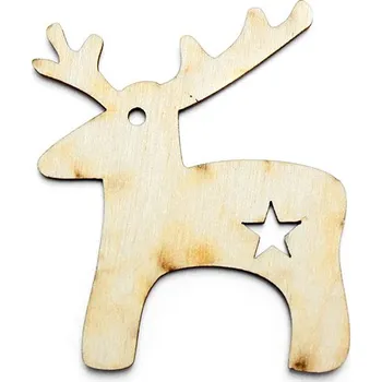 Vánoční ozdoba Závěsná dřevěná ozdoba na dekupáž - Sobík