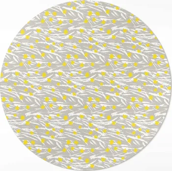 Koberec Vinylový Koberec Kulatý do interiéru, průměr 50 cm - Polní louka, drobné kvítky, boho styl