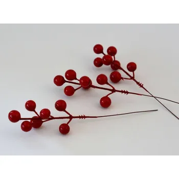 umělá květina Dekorační zápichová větvička s jeřabinami