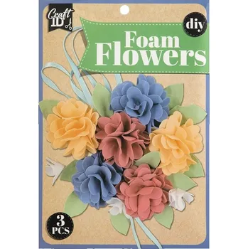DIY pěnové květiny sada v modré a žluté