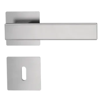 Dveřní kování GK - CUBICO PIATTA S QUATTRO - HR rozety BB, klika/klika BN - Broušená nerez (71)