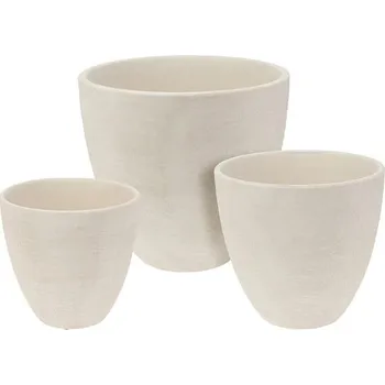 Květináč ProGarden Keramické květináče sada 3 ks bílá KO-066900330