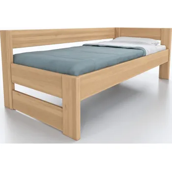 Postel ROVDER Rohová postel Ela Materiál: Dub průběžný, Povrchová úprava: Přírodní provedení, Specifikace: 80x200