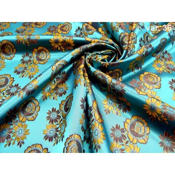 HEDVA ČESKÝ BROKÁT Ondrin 160 krojový brokát KYTICE tyrkysová | 36