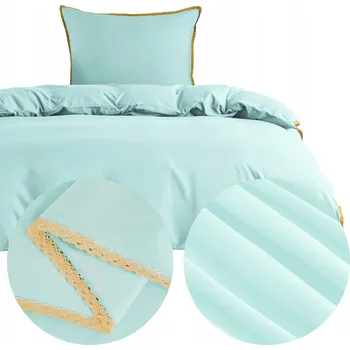 Povlečení Povlečení 140x200 2dílné z MIKROVLÁKNA hladké jednobarevné s krajkou Brandon