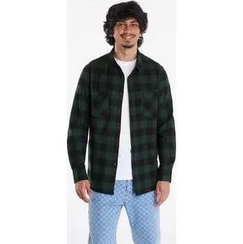 Pánská košile Košile Urban Classics Checked Flanell Shirt Black/ Green S