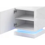 Noční stolek QIU 2 ks. 46x41,5x53 cm bílá lesklá/bílá lesklá