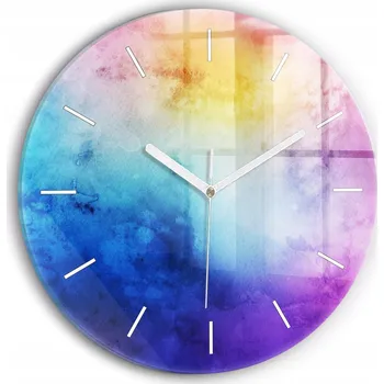 Hodiny Nástěnné hodiny kulatý dekorativní klasické kuchyňské Barevné Skvrny průměr 30cm