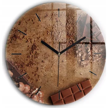 Hodiny Ozdobné nástěnné hodiny s krásnou grafikou Tabulky čokolády kulatý průměr 30 cm