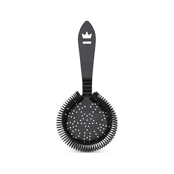 Nerezový strainer Hawthorne Antique Cocktail Kingdom bez úchytů v černém matném provedení