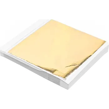 Zlato metalické plátkové zlato ke zlacení 14 x 13 cm 100 listů