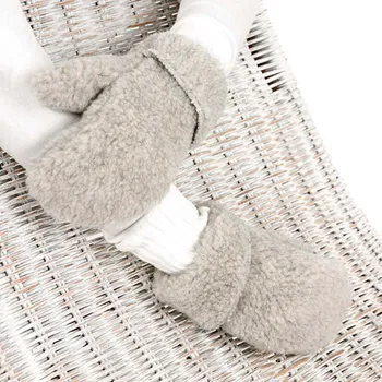 Rukavice BabičkaOvečková.cz Rukavice palčáky z ovčí vlny merino světle šedá, Velikost M