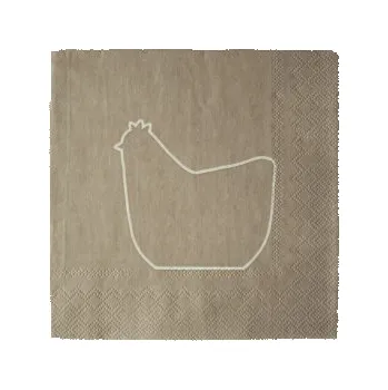 Papírový ubrousek Papírové ubrousky Happy Hen Beige - 20 ks