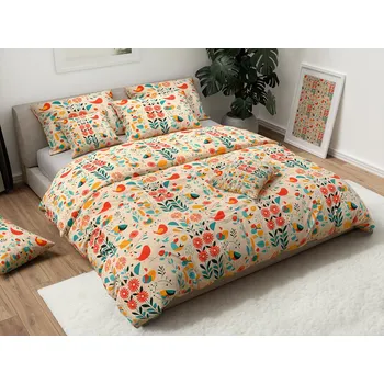 Povlečení Bavlněné povlečení RETRO BIRD barevné Rozměr povlečení: 2 ks 70 x 90 cm | 200 x 220 cm