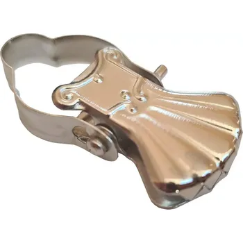 Žabka k záclonovým tyčím stříbrná kovová - Posledních 113 ks - Ukončena výroba (Žabička na kroužky béžová,Žabka velká kov.BÉŽ 94.02)