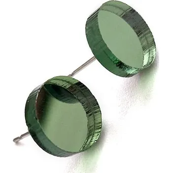 Náušnice Basic circle mirror sage průměr: 9 mm náušnice šalvějové