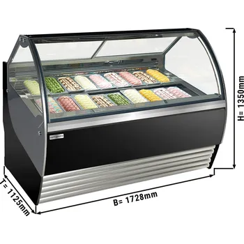 Vinotéka G.Gastro Zmrzlinový pult NOLAN - 1730mm - konvekční - pro 18x 5L nádoby - černý