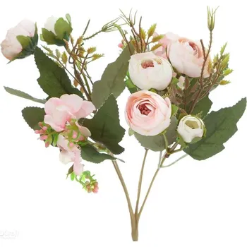 umělá květina ARTMIE Kytice umělých kamélií 29 cm pudrově růžová