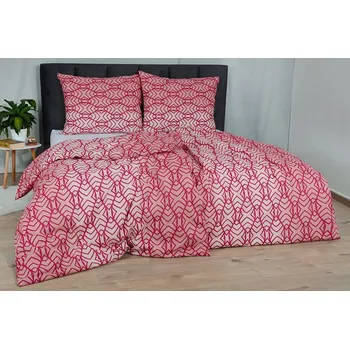 Povlečení Bavlněné povlečení BASIC CRUSA malinové