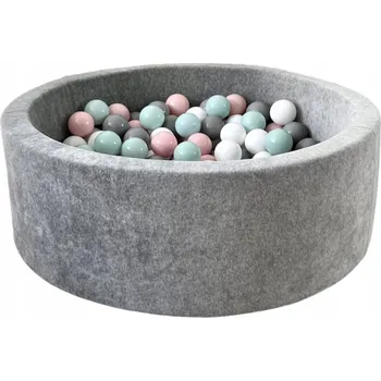 Suchý bazén Suchý bazén s míčky Velvet 30x90 Šedý 200 míčků - HOTOVÝ MIX