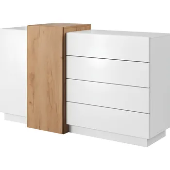 Komoda Komoda TRIO 2D4S, bílá/dub craft zlatý