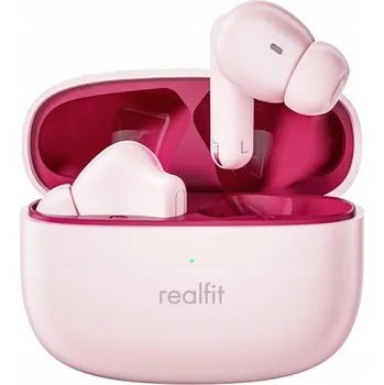 Sluchátka BEZDRÁTOVÁ SLUCHÁTKA Realfit F3 GAMINGOVÁ DO UŠÍ BLUETOOTH ANC RŮŽOVÁ