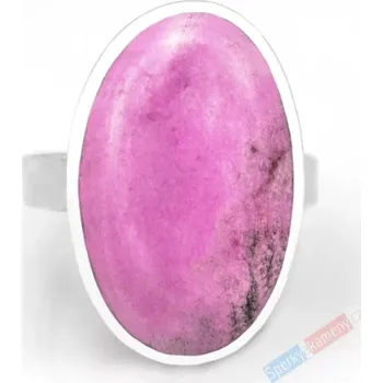 Prsten Stříbrný prsten (Ag 925/1000) s kobaltovým kalcitem QAA, vel. kamene cca 26 x 18 mm, RARITA (KKC7867R)