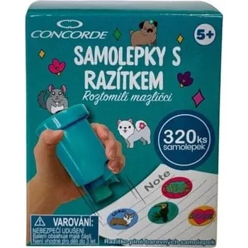 Dětské razítko Concorde Samolepky s razítkem 320 ks roztomilí mazlíčci
