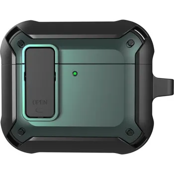 Pouzdro na mobilní telefon Super odolný obal s karabinou pro AirPods 4 - zelený